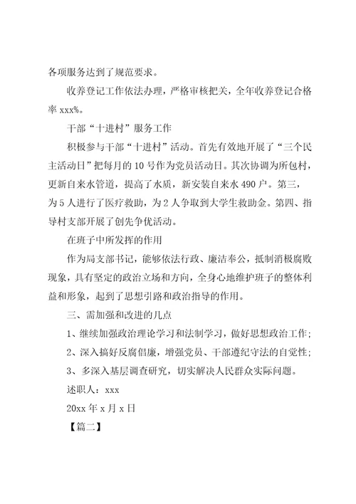 村会计个人述职报告