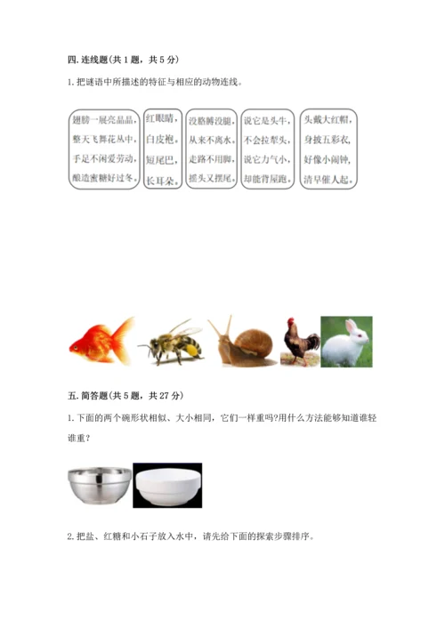 教科版一年级下册科学期末测试卷及完整答案.docx