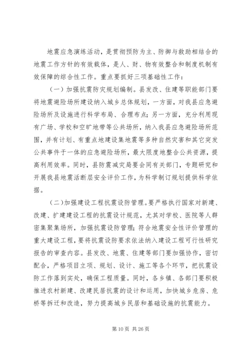 副县长在全县防震减灾应急演练现场的讲话 (2).docx