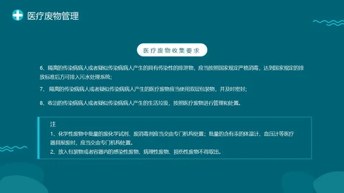 绿色插画医院医药医疗废物管理条例培训动态PPT精细化管理