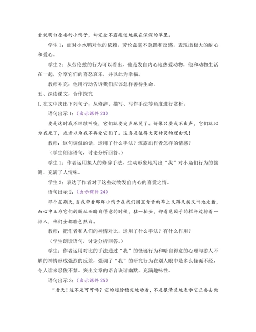 部编版七年级语文上册教案 第五单元 17 动物笑谈