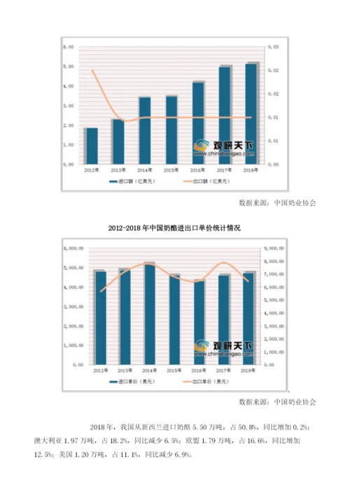 中国奶酪进口规模逐增长新西兰、澳大利亚为主要进口源国家.docx