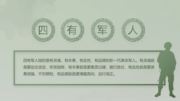 绿色大气士兵心理健康动态PPT模板