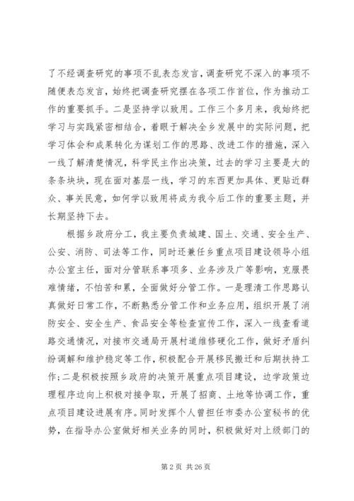 人民政府副乡长个人述职述廉报告.docx