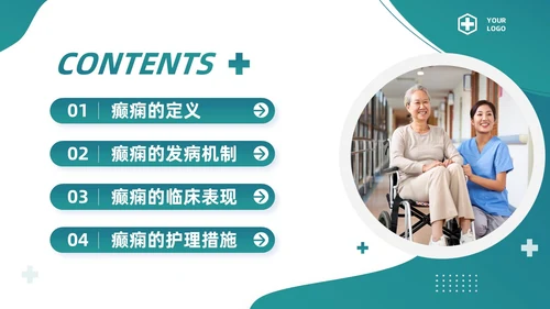 绿色清新简约癫痫病发作的护理查房ppt