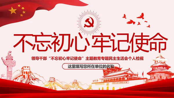 领导干部不忘初心牢记使命专题民主生活会个人检视PPT
