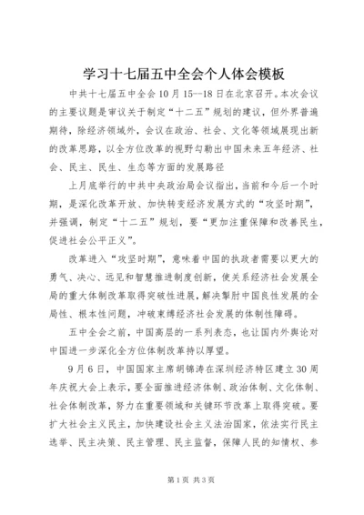 学习十七届五中全会个人体会模板.docx