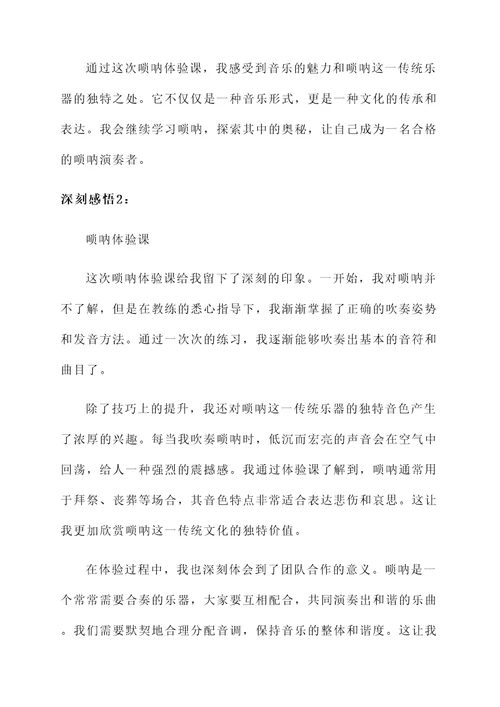 唢呐体验课的感想