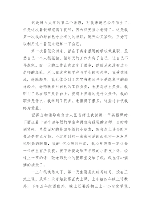 大学生假期辅导老师实践报告范文5篇.docx