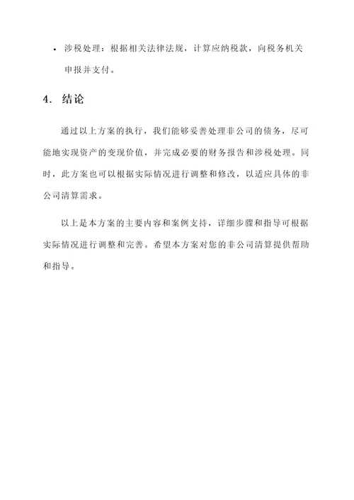 非公司清算方案