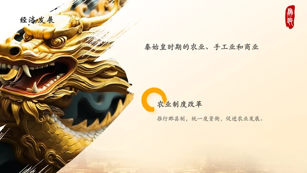 橙色水墨风秦始皇PPT模板
