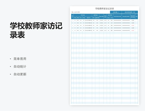 学校教师家访记录表