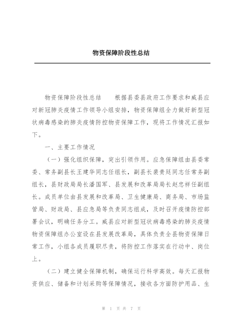 物资保障阶段性总结.docx