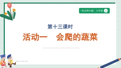 【核心素养目标】主题四 活动一《会爬的蔬菜》课件-【东北师大版】《劳动实践》二上