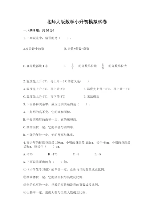 北师大版数学小升初模拟试卷【典优】.docx