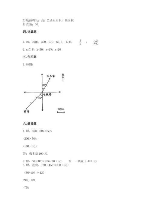 小学六年级下册数学期末卷及参考答案【名师推荐】.docx