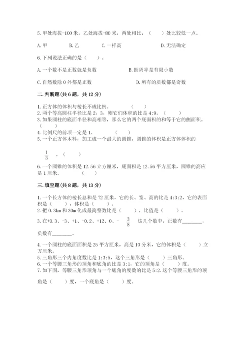 岱山县六年级下册数学期末测试卷精品含答案.docx