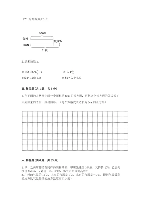 长沙市芙蓉区六年级下册数学期末测试卷1套.docx