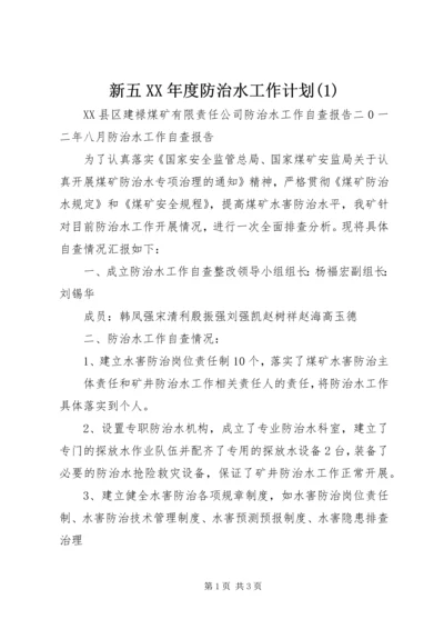 新五XX年度防治水工作计划(5).docx