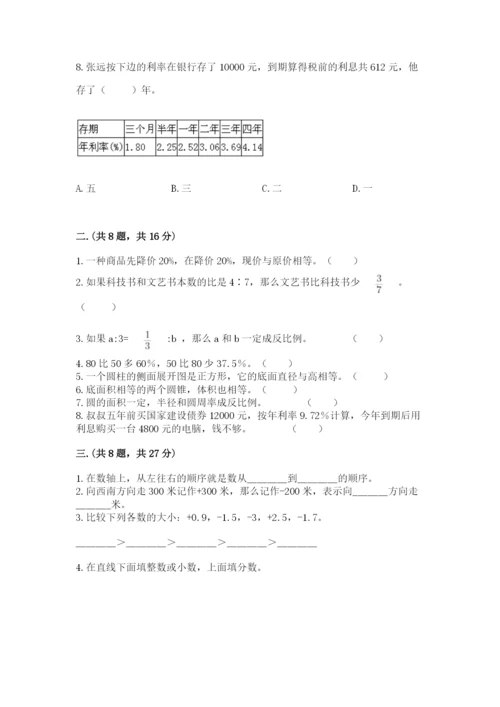 郑州外国语中学小升初数学试卷带答案（典型题）.docx