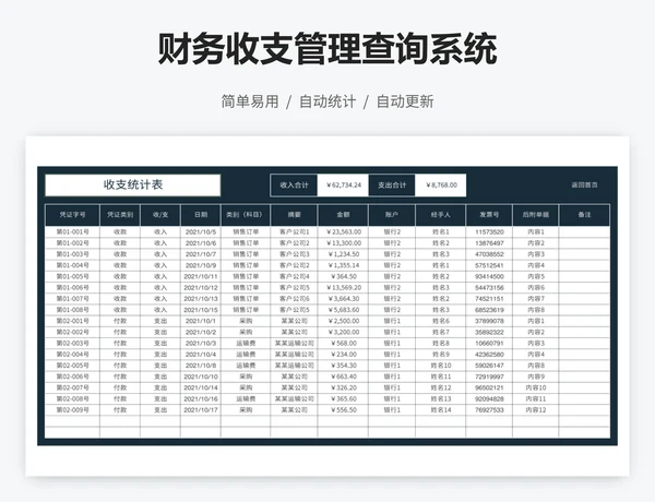 财务收支管理查询系统