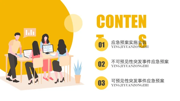 淡黄简约商务纹理培训应急预案PPT应急预案培训