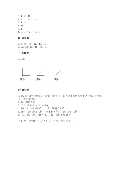 人教版二年级上册数学期中测试卷含答案（夺分金卷）.docx