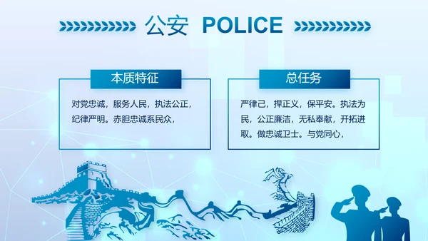 大气科技公安警察特警武警网络民警PPT模板