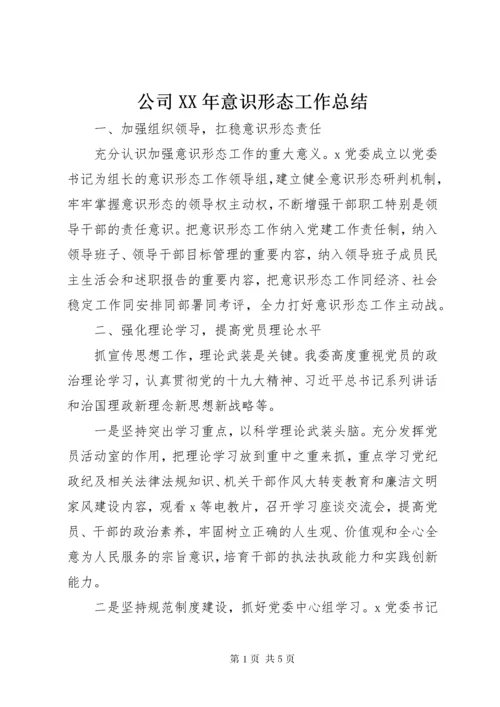 公司某年意识形态工作总结.docx