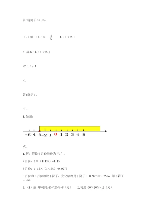 河南省平顶山市六年级下册数学期末测试卷附答案（预热题）.docx