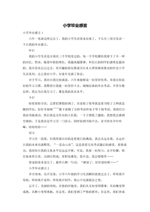 小学毕业感言.docx