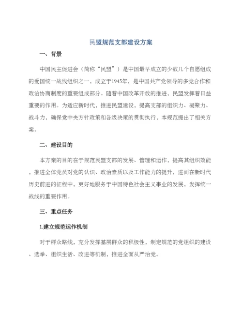 民盟规范支部建设方案.docx