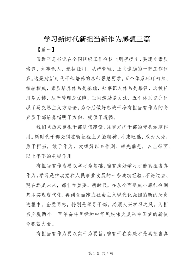 学习新时代新担当新作为感想三篇.docx