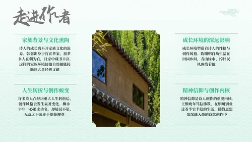 绿色古代文学诗词赏析PPT模板