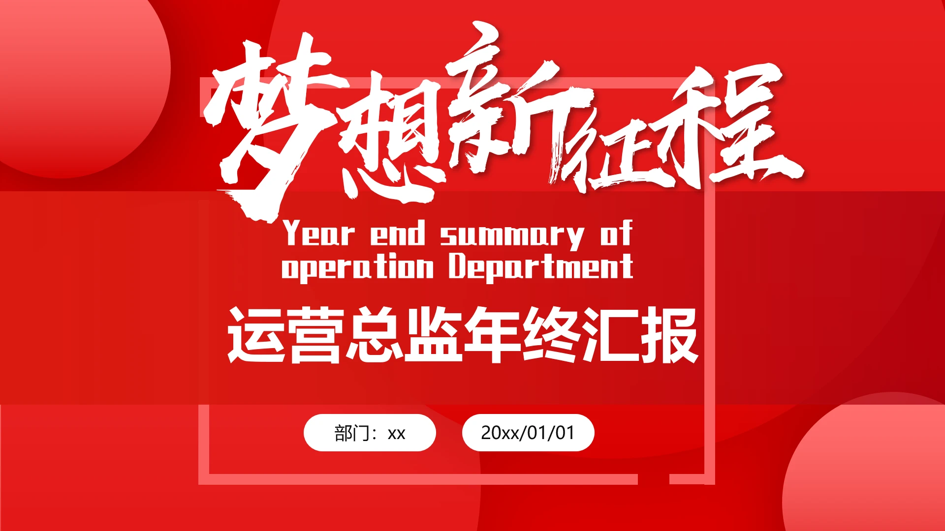 运营总监个人年终工作总结年度工作总结汇报PPT模版