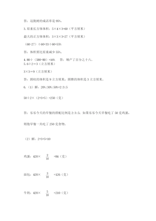 小学毕业班数学检测卷及参考答案【轻巧夺冠】.docx