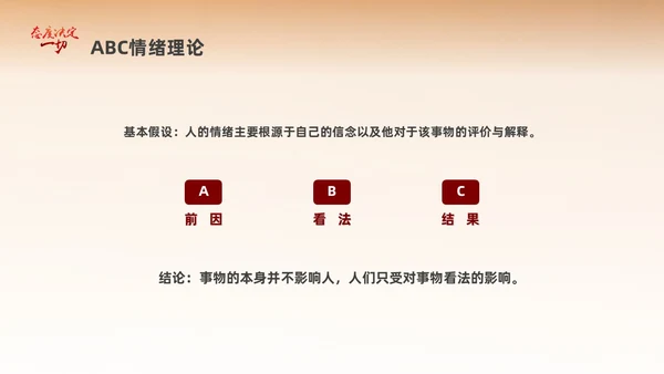 黄色励志插画风格态度决定一切心态培训课件PPT情绪管理