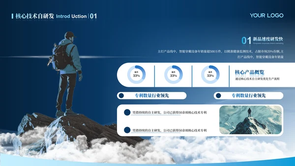 蓝色商务风年终商业合作介绍汇报ppt模板