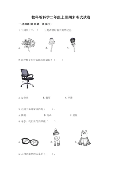 教科版科学二年级上册期末考试试卷必考题.docx