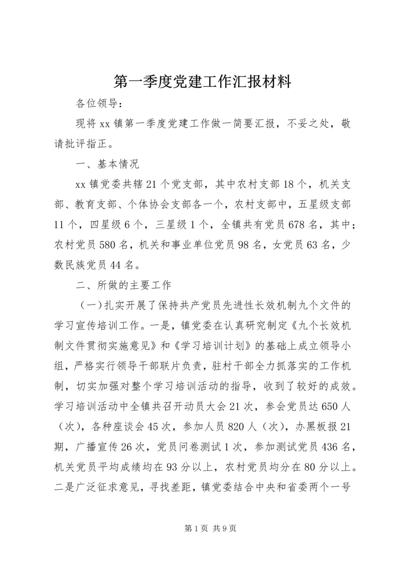 第一季度党建工作汇报材料.docx