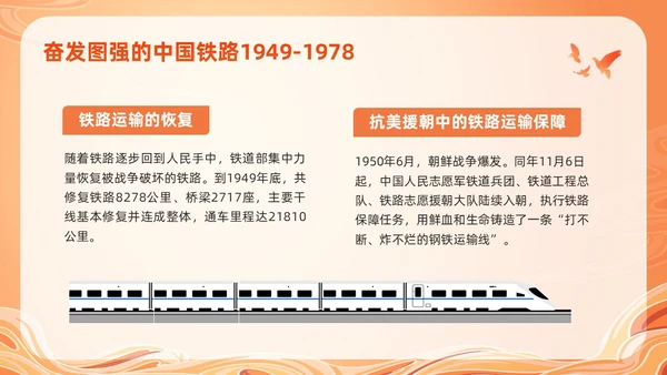 橙色国潮科学发展的中国铁路PPT模板宣传PPT动态PPT