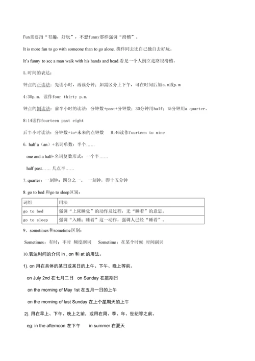 2023年人教版七年级下册英语14单元知识点总结和练习题.docx