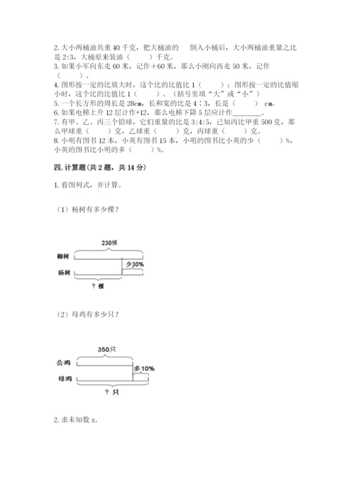 沧州市肃宁县六年级下册数学期末测试卷完美版.docx