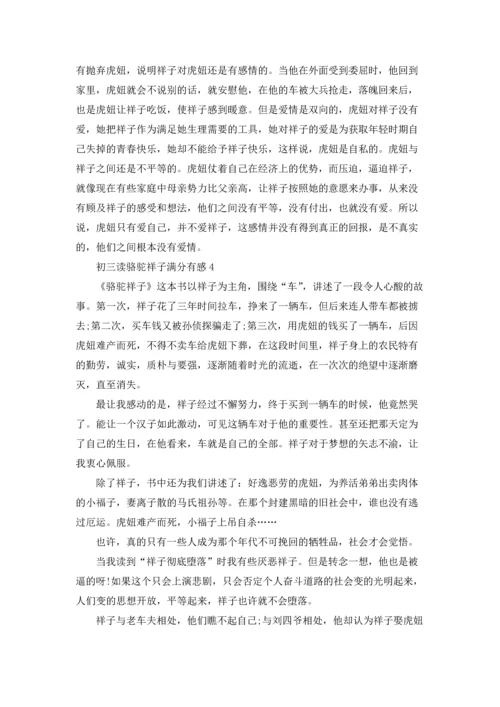 初三读骆驼祥子满分有感5篇.docx