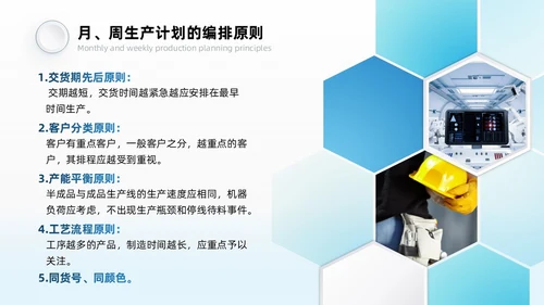 蓝灰色系微粒风生产计划管理培训PPT模板生产管理