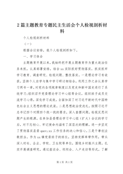 2篇主题教育专题民主生活会个人检视剖析材料.docx