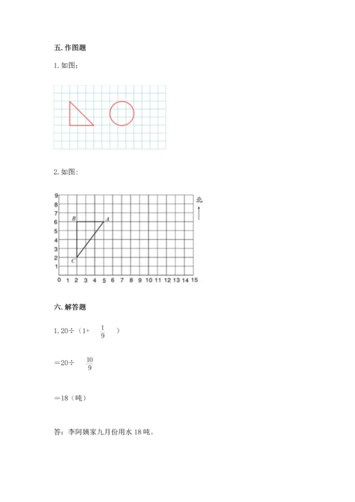 人教版六年级上册数学期末模拟卷及答案（考点梳理）.docx