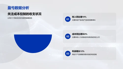 年中财务报告总结PPT模板