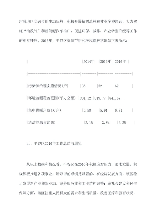 2016年平谷区工作报告