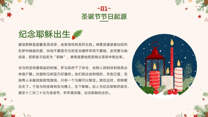 圣诞节节日介绍PPT